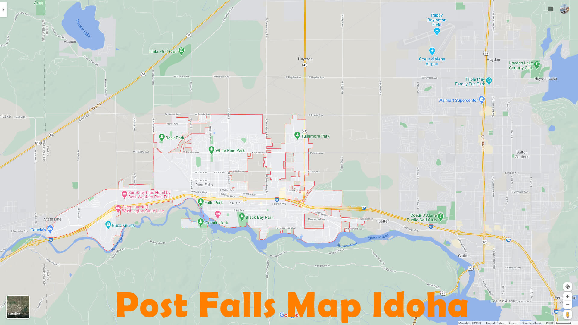 Post Falls Map Idoha